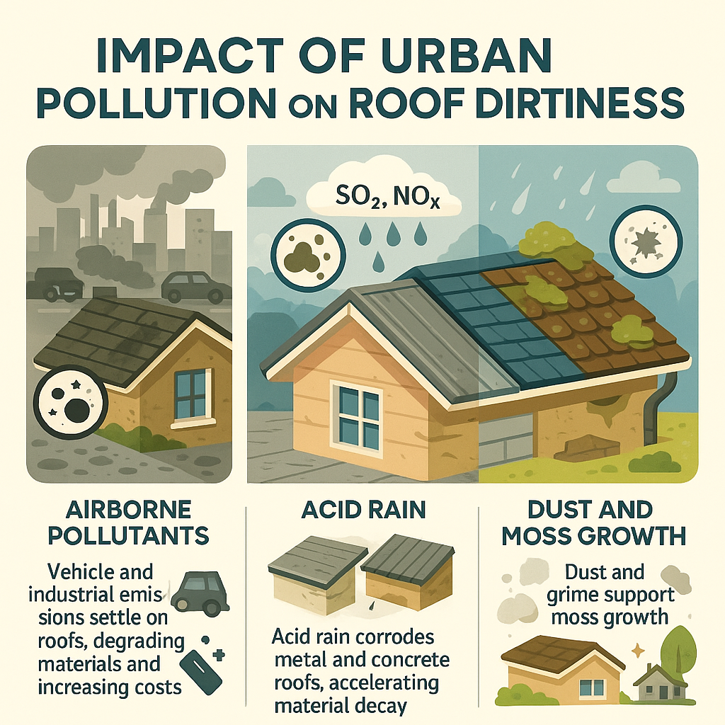 Read more about the article Impact of London’s Urban Pollution on Roof Dirt and Solutions