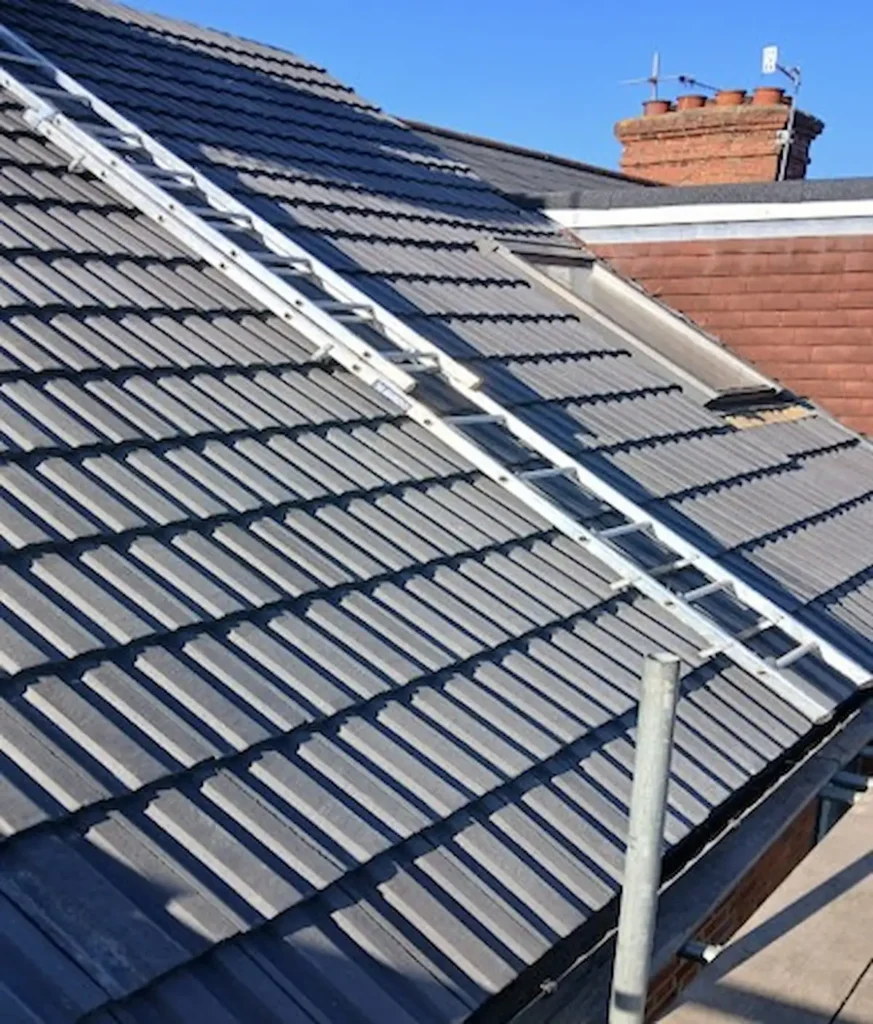 New roof tiles installed during roof replacement in south London